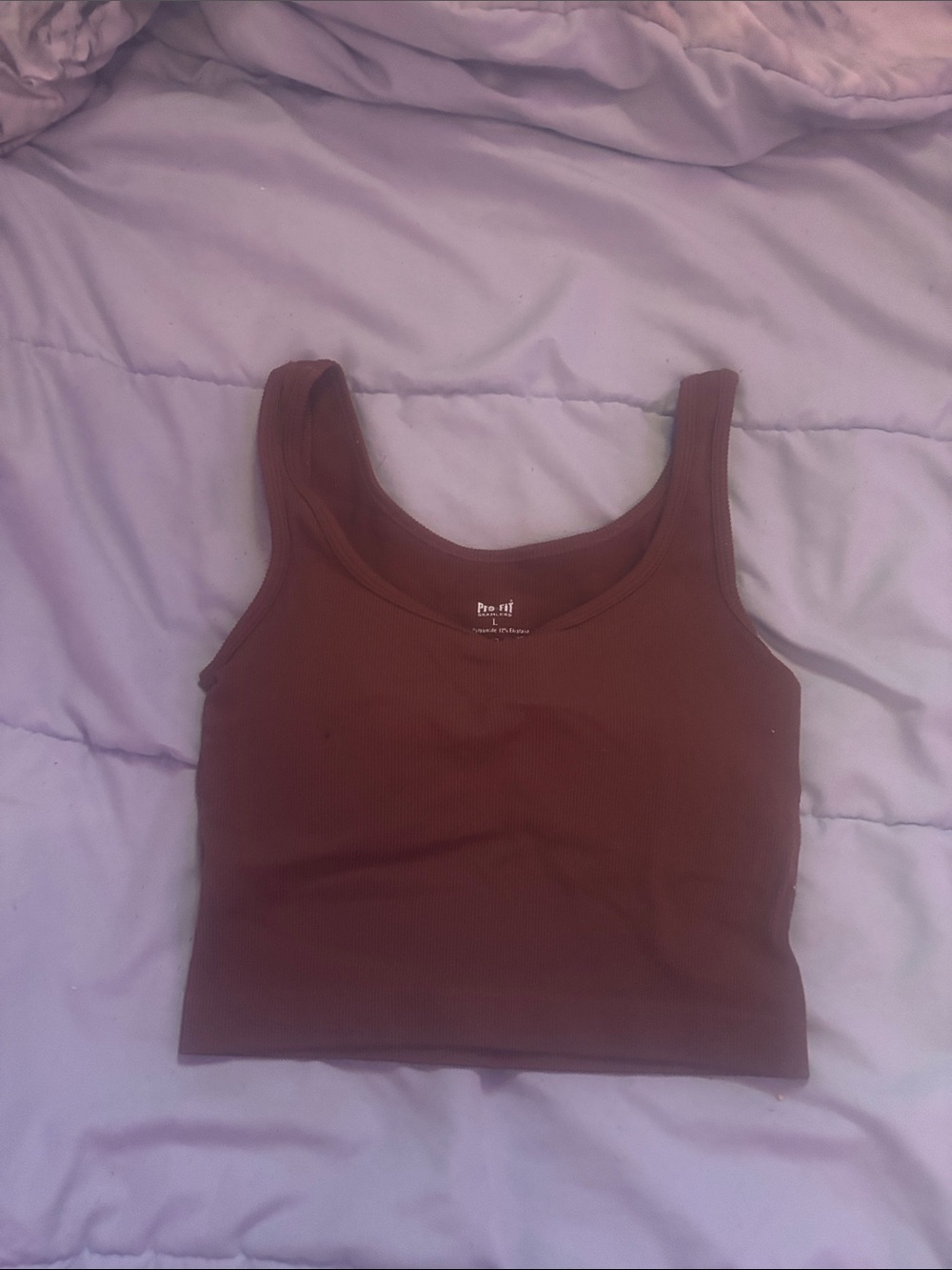 Pro:fit Women's Brown Ribbed Tank Top